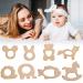 Tyfyh 8-Piece Wooden Baby Bite Ring Set | Safe Wooden Animal Teething Toys | DIY Craft Wooden Rings for Babies & Childcare - Buy Online on GoSupps.com