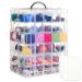 Quefe 6-Tier Stackable Storage Container Box with 60 Compartments, Plastic Organizer Box for Organizing Washi Tape, Embroidery Accessories, Threads Bobbins, Kids Toy, Beauty Supplies