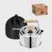 KingCamp Stainless Steel Camping Kettle 1.2L - Lightweight Portable Tea Coffee Pot for Outdoor Cooking | Bamboo Handle, Backpacking, Hiking, Picnic, Travel - Buy Online on GoSupps.com