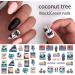 Seaside Series Nail Art Stickers - Green Coconut Palm Beach Design - Summer Holiday Decorations - DIY Nail Art Supplies - Buy Online on GoSupps.com