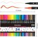 24 Dual Brush Marker Pens for Kids & Adults - Fine Point & Brush Tip Art Markers for Coloring, Bullet Journals, Planners & Note Taking - Buy Online on GoSupps.com