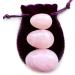 Set of 3 Drilled Rose Quartz Yoni Eggs for Women - Large Medium & Small | Polar Jade - Buy Online on GoSupps.com