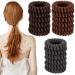 18 Pieces Spiral Hair Ties Ponytail holder Coil Hair Ties for Thick Hair Thin Hair No Crease Hair Ties for Women Girls Phone Cord Hair Ties for all Hair Types(Light coffee  Deep coffee  Dark gray) Gray Brown Coffee
