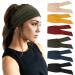 Dreshow 6 pieces women boho headband headband hair band printed front ligaments knot twisted elastic head wrap cute hair accessories for girls 6 pack k: solid color vintage