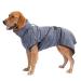 Pettom dog bathrobe microfiber dog towel quickly drying microfiber towel super absorbent comfortable and with adjustable straps for large medium-sized and small dogs gray (m) m gray
