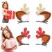 2 Pairs Christmas Hair Clips Christmas Reindeer Antlers Hair Bobbles Hair Accessories Cute Pom Pom Hairpin Hair Barrettes Ornament Xmas Party Accessories for Girls Kids Women (Brown)