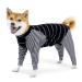 Dog operating suit one-divider with legs long sleeves breathable after operations pajamas anti-licks abdominal wounds dog cones alternative for pets size L black L (1 Pack) black