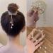 2PCS Flower Ponytail Hair Accessories Hair Claws Clip French Style Barrette for Women - 2 Pack - Buy Online on GoSupps.com
