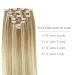 WENNALIFE 14 Inch 120g Clip in Human Hair Extensions - Light Blonde & Golden Blonde Highlighted - Remy Double Weft Real Human Hair - 7pcs - Buy Online on GoSupps.com