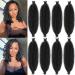 8 Packs Pre-Separated Springy Afro Twist Hair Suitable for Damaged Soft Locs Synthetic Marley Twist Braiding Hair (18 inches, 1B) 1B# 18 Inch (Pack of 8)