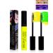 UV Glow Colored Mascara Volume and Length-2Pcs Green Yellow Colorful Neon Mascara for Eyelashes Waterproof Smudge-proof Long Lasting Non Clumping Curling Mascara St Patrick's Gift for Women-01+02 01+02#