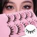 Wrong eyelash manga lashes natural look artificial eyelashes anime fake lashes 15mm short cosplay lashes faux mink spiky wispy false eyelashes 5 pairs eyelashes (B01) 5p-manga-b01