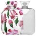 NAANLE hot water bottle with reference Japanese cherry blossom Transparent hot water bottle 1L heat bottle for menstrual cramps Relief Handfoots Heat and Cold Therapy