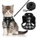 BLUWTE Cat Harness and Leash Set for Escape Proof ,Breathable Dog Harness,Pet Harness,Adjustable Mesh Vest Harness for Puppy Cat Rabbit XS Black-White