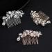 Bridal Hair Comb Slides Clip Rhinestone Rose Gold Wedding Hair Accessories For Women Girl Bride & Bridal - Buy Online on GoSupps.com