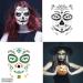 Day of the Dead Sugar Skull Tattoos - 20 Sheets with Halloween Temporary Face Designs - Buy Online on GoSupps.com