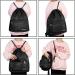 WANDF Drawstring Backpack with Shoe Pocket - Water-Resistant Gym Bag for Women, Girls, Men - Black - Buy Online on GoSupps.com