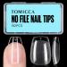 Tomicca Ballerina short nail tips for gelails gel full cover nail tips pre-shaped half matt tip nails Gelly nail tips for acrylic nails-192 pieces 12 size ballerina short 192