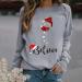 Kiasebu Fall Sweatshirt for Women - Long Sleeve Wine Bottle Print Pullover Sweater, X-Large Grey - Buy Online on GoSupps.com