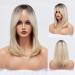 Bestung Ombre Blonde Layered Synthetic Wig with Dark Roots - Natural Looking Wig for Women at Parties (Shoulder Length) - Buy Online on GoSupps.com