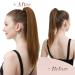 Premium 35 cm Brown Ponytail Extensions - Smooth Synthetic Drawstring Hair Braid for Women - Buy Online on GoSupps.com