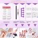 6 Colors Gel Nail Kit with 54W LED UV Lamp - Complete Manicure Set with Base Top Coat, False Nails, Nail File - Acrylic Nail Extension Kit for Beginners - 142 Pieces - Buy Online on GoSupps.com