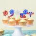 Ercadio 36 Pack Independence Day Cupcake Toppers Firework Star USA Patriotic Cupcake Picks Happy 4th of July Cake Toppers American National Independence Day Theme Party Cake Decor Supplies Pattern 4 - Buy Online on GoSupps.com