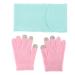 Qukaim Moisturizing Gel Hand Gloves Set Moisturizing Gel Hand Gloves Set with Spa Neck Mask Reusable Hydrating Gel Gloves Touch Screen for Cracked Skin