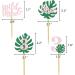 Safari Wild Three Cupcake Topper 3rd Birthday Party Decoration For Girl Jungle Glitter Tropical Leaf Food Picks Pink 3 - Buy Online on GoSupps.com