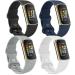 IEOVIEE Bands Compatible with Fitbit Charge 5 Band, [4 Pack] Sports Waterproof Silicone Wristbands for Fitbit Charge 5 Women Men (L 7.1"-9.0", Black+Navy Blue+Gray+White) L 7.1"-9.0" Black+Navy Blue+Gray+White