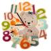 Hess wooden toy 30012 - Wood clock for children B r Nature series with quartzrugwerk handmade diameter approx. 24 cm colorful time pointer for the children's room