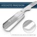 Van de Boos Razor Set - Chrome Stainless Steel Beard Knife & 100 Derby Blades for Precise Wet Shaving - Buy Online on GoSupps.com