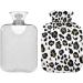 Black Brown Leopard Hot Water Bottle with Cover - 2L Pain Relief & Period Cramp Heating Pad - Buy Online on GoSupps.com