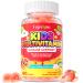 Organic Kids Multivitamin Gummies: Sugar Free Multi Vitamin Gummy with Vitamins D3 Iron Omega Probiotic Elderberry Calcium Zinc Dha - Immune Focus Health Support for Teen Boys Girls(60Count) Peach 60 Count (Pack of 1)