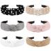 Jaciya Headbands for Women Girls 6 Pack Knotted Headbands Pearl Headband Wide Top Knot Head Band Fashion Turban Knitted Hairbands Vintage Hair Accessories