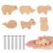 Rickwayy 6 piece cabinet handles wood animal wood handles for cupboards furniture buttons wood wooden buttons chest of drawers handles children's room with screws wooden handle for drawers closet chest of drawers