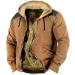 Hanxiulin Oversized Plush Jacket for Men | Warm Fleece Hooded Sweatshirt | Long Transition Outdoor Jacket in Brown - Buy Online on GoSupps.com