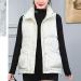 oelaio Women Padded Vest Stand Collar Zip Up Trendy Puffer Lightweight Quilted Vest for Winter with Pockets White Medium - Buy Online on GoSupps.com