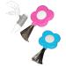 2 TLG. Set: comb and brush cleaner - "Flowers Blue & Rosa" - for removing hair from brush and comb/with metal teeth - comb -clean hair comb hairburst .. 2 tlg. Set (blue & pink)