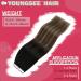 YoungSee 12 Ombre Tape in Human Hair Extensions - Natural Black to Dark Brown with Blonde - Remy Seamless Tape ins for Short Hair - 30g 20pcs - Pack of 1 - Buy Online on GoSupps.com
