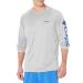 Columbia Men's Terminal Tackle Long Sleeve Shirt Cool Grey/Vivid Blue Logo Large