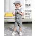 Mint Green 4pcs Baby Boy Gentleman Suit Set | Shirt, Bowtie, Waistcoat, Trousers, Hat | 2-3 Years Grey Black - Buy Online on GoSupps.com
