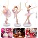Fahibin 3pcs Ballet Dancer Cake Topper Ballet Dancer Statue Figures Ballerina Ballet Girl Cake Topper Figures for Decorating Cakes And Desserts Pink - Buy Online on GoSupps.com