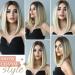 Kellynee Ombre Black to Blonde Shoulder Length Wig - Layered Straight Synthetic Hair with Dark Roots for Daily/Party/Cosplay - Buy Online on GoSupps.com