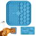 KILIN Dog Lick Pad,Boredom & Anxiety Reducer,Snuffle Mat for Dogs,Dog Puzzle Toys,Dog Food Mat with Suction Cups,Alternative to Slow Feeder Dog Bowls,Calming Mat for Bathing,Grooming,and Nail Trimming Small Blue