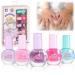 Nail Polish Set 5 Candy Colour Glitter Non-Toxic Peelable Nail Polish Set Quick Drying Water Based Nail Polish Set Pink Nail Polish Gift for Girls
