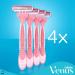 Simply Venus 3 Blade Disposable Razors with Moisture Rich Strip 4 Count (1 Pack) - Buy Online on GoSupps.com