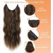 MeeQee Halo Hair Extensions for Women Invisible Adjustable Wire 20 Inch Synthetic Long Curly Wavy Hair Pieces with Secure Clips Easy to Use Natural Looking(Mixed gold Mixed brown Brown) - Buy Online on GoSupps.com