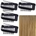 4 pieces of hair extension clamps metal wigs clinging clinging snap small snap wing brackets 10 teeth comb brackets for women's hair extensions 4 black