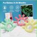 Buy Silicone Teething Bite Ring for Babies - 2-Pack | Toddler Teeth Relief | Perfect Shower Gifts - Green & Pink - Buy Online on GoSupps.com